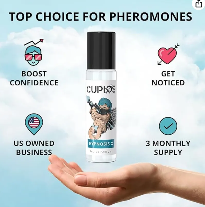 cupid cologne Hypnosis Cupid Roll-on 10ml for Men - Original Oil Pheromone Perfume for Men top choice for pheromones boost confidence get noticed us owned business 3 monthly supply 